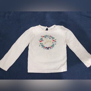 Janie and Jack Gold Accent White Long Sleeve Tee